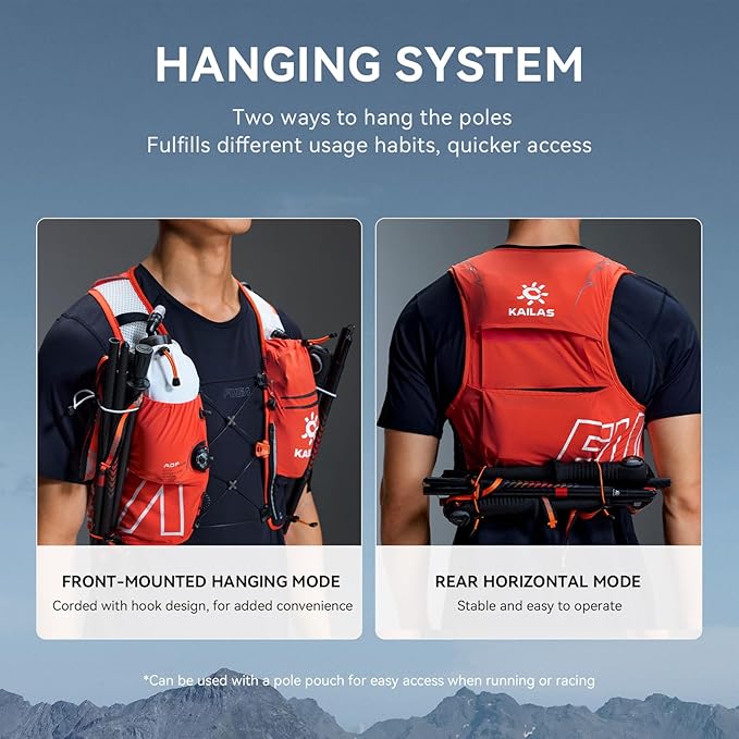 KAILAS FUGA AIR 8 Ⅳ Running Hydration Vest Hydration Pack Lightweight with Two TPU Water Bladders for Women Men Trail Cycling Hiking