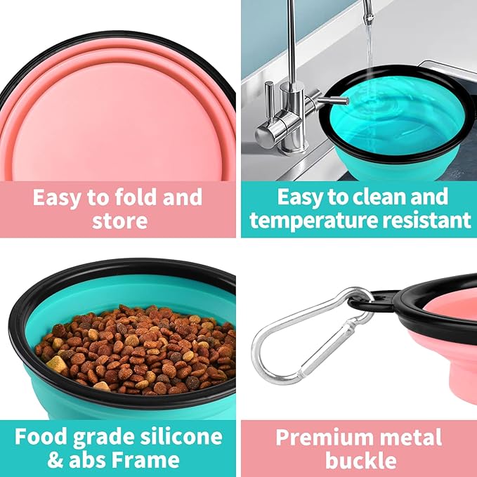 Collapsible Dog Bowl, Lightweight and Portable, Ideal for Camping, Hiking, and Outdoor Use