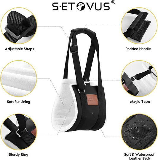 S-ETOVUS Dog Sling for Large Dogs Hind Leg Support, Magic Tape Dog Lift Harness, Soft Dog Support Harness for Back Legs, Hip Support Harness to Help Senior, Injured, Disabled and After ACL Surgery