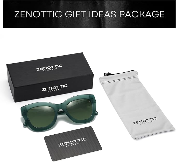 ZENOTTIC Retro Polarized Sunglasses Women - Oversized Cat Eye Trendy Glasses UV Protection - for Beach,Hiking,Party ZS6243