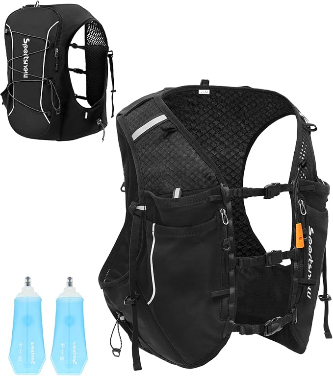 Sportsnew Running Vest for Women Men, Lightweight 10L Hydration Backpack with Waterproof Phone Pocket, Hydration Pack with Water Bladder for Hiking Trail