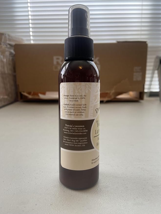 Victoria's Lavender Don’t Bug Me Natural Bug Spray for Kids, Men & Women – DEET Free Insect Spray with Essential Oils, Aloe Vera & Eucalyptus for Outdoor & Indoor, Made in USA – 2 Pack (4 Fl Oz)