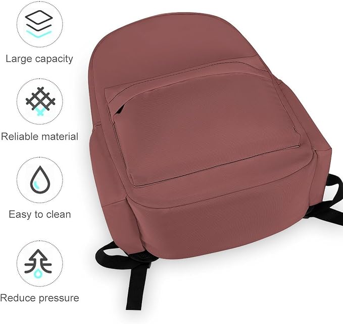 Marsala Backpack Adult Travel Daybag for Women Men College Backpack for Vacation Hiking Camping Bag