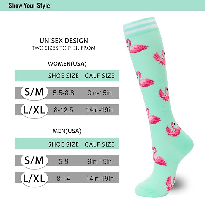 fenglaoda Compression Socks for Women Men 3 Pairs Graduated Compression Support Circulation Socks for Nurses