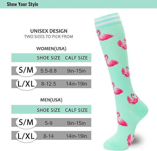 fenglaoda Compression Socks for Women Men 3 Pairs Graduated Compression Support Circulation Socks for Nurses