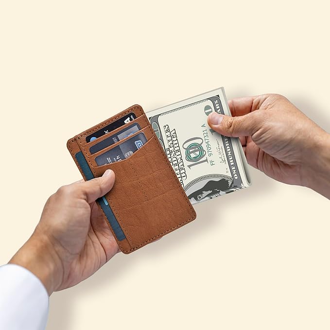 Oak Leathers Leather Slim Minimalist Wallet for Men & Women RFID Front Pocket Leather Card Holder Wallets