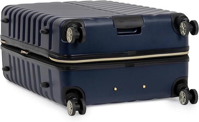 Kenneth Cole REACTION Madison Square Lightweight Hardside Chevron Expandable Spinner Luggage, Navy, 28-Inch Checked