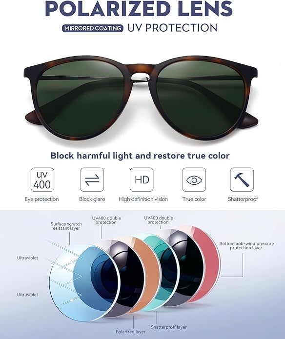 Retro sunglasses womens 2024 trendy round classic glasses