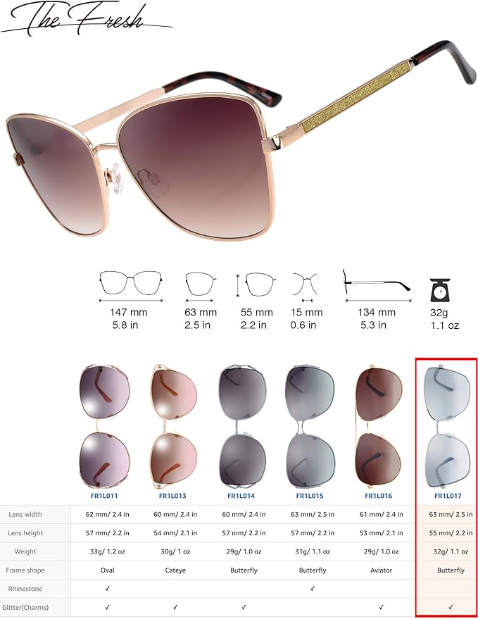 The Fresh Classic Crystal Elegant Women Beauty Design Sunglasses Gift Box