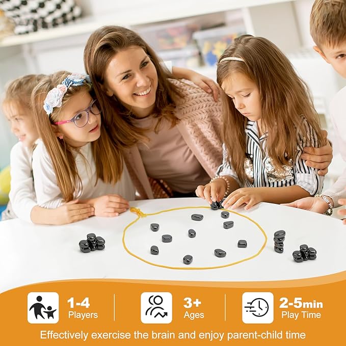 Chess Game,32 Stones, 3 String & Portable Storage Bag, Strategy Board Game for Family Night, Use for Kids Adults (Age 9+)