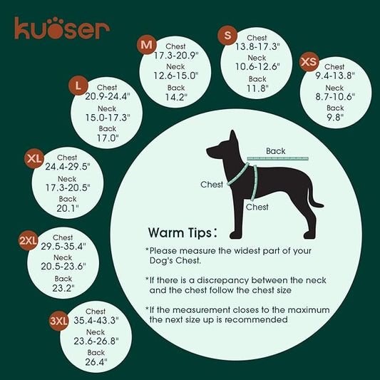 Kuoser Waterproof Dog Coat, Reversible Dog Jacket for Medium Dogs, Adjustable Durable Doggie Winter Coat Warm Puppy Cold Weather Apparel from Small to Large Breed, Purple M