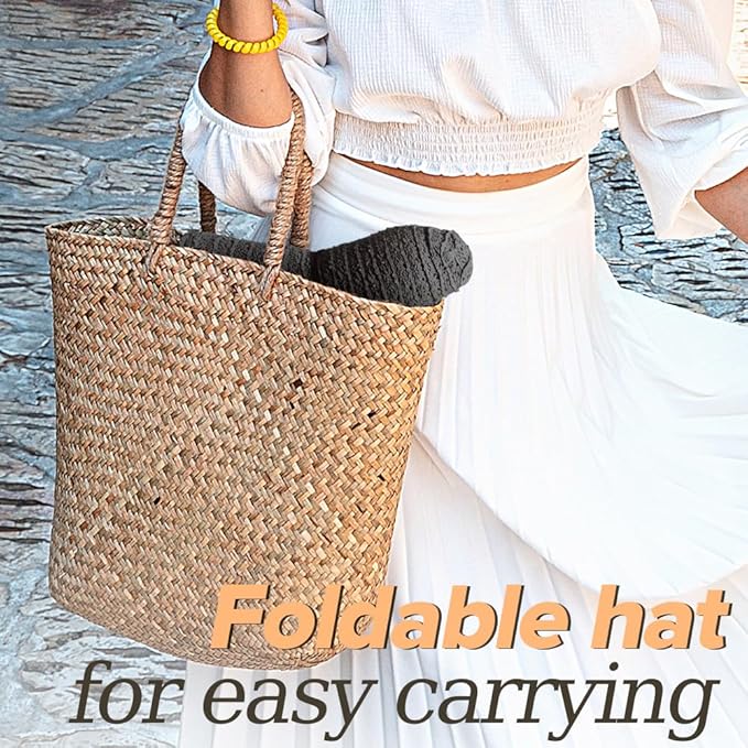 Sun Beach Hats for Women Summer Floppy Wide Brim Sunhat Packable Foldable Lace Travel Vacation