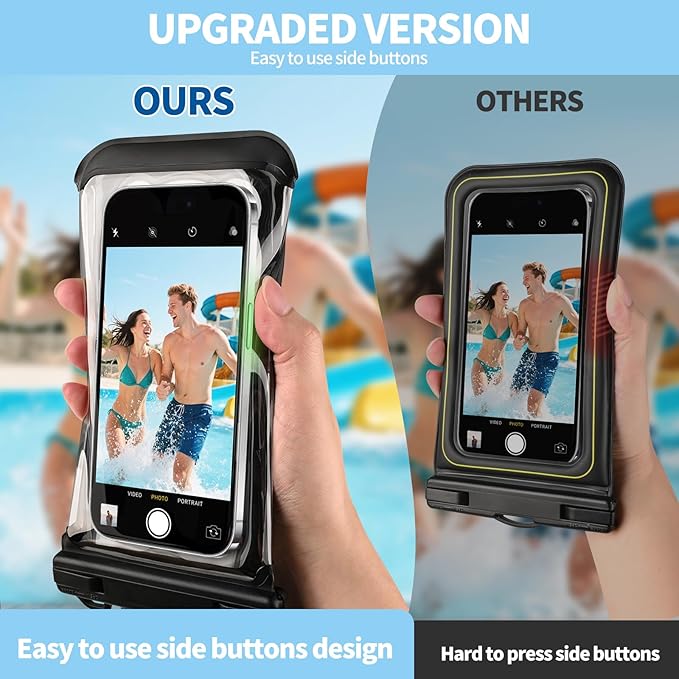 2 Pack Waterproof Phone Pouch, IP68 Waterproof Phone Cases Floating Up to 8.5" Phone, Underwater Waterproof Bags with Inner Pocket, Beach Vacation Essentials Water Park Essentials