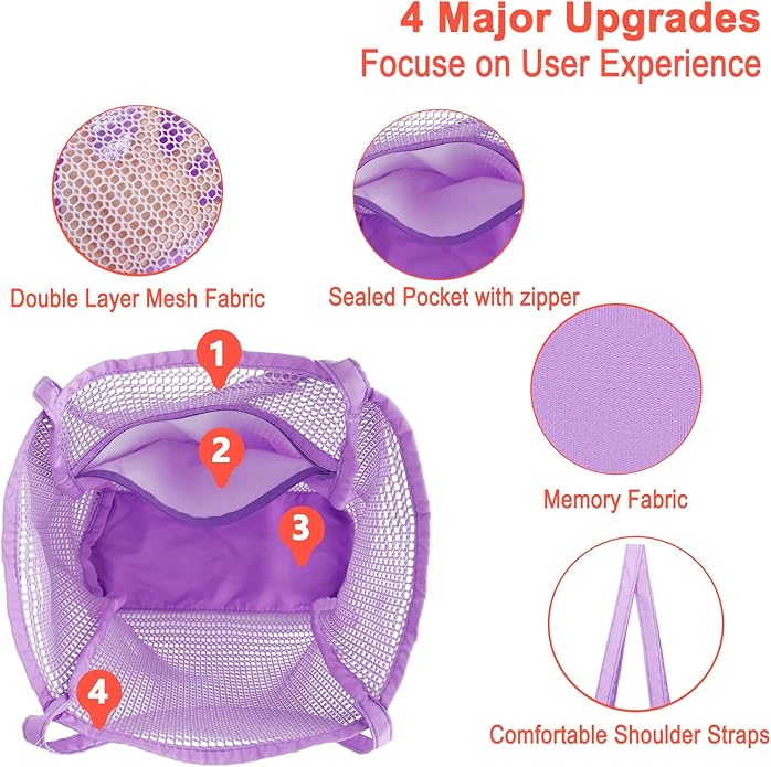 Mesh Beach Bag for Women, Casual Hobo Bags Large Beach Tote for Pool Travel Cruise Vacation Essentials