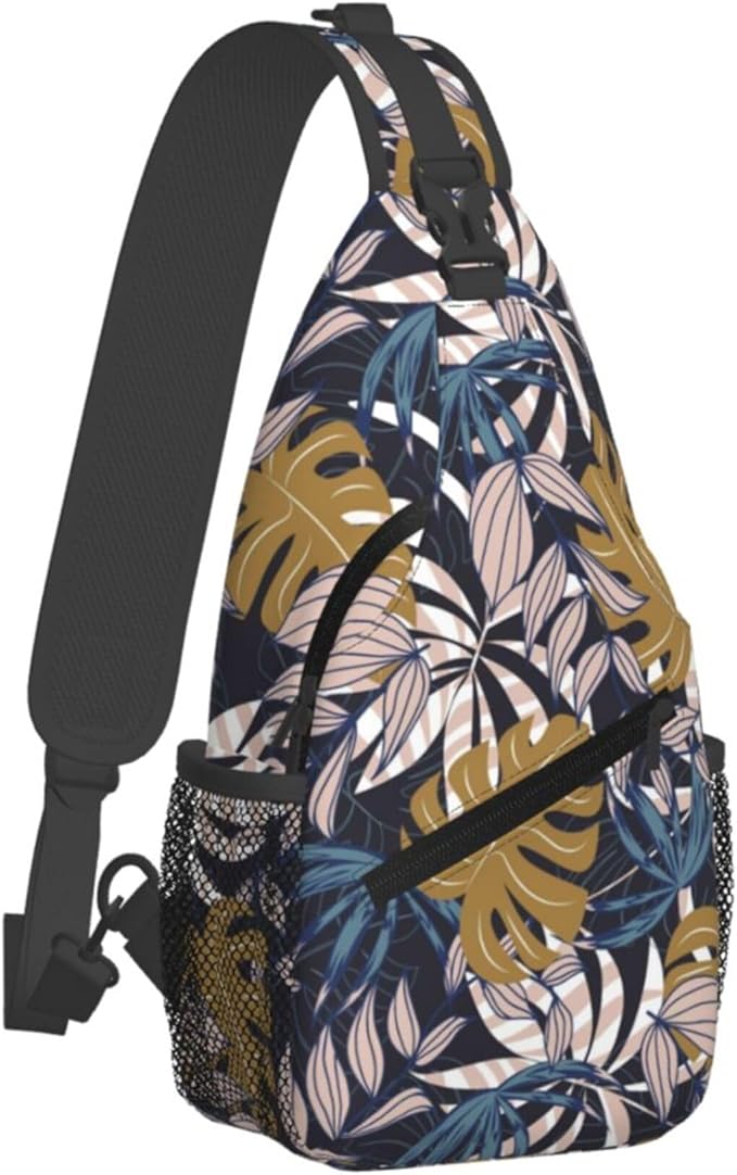 Hawaii Tropical Palm Sling Backpack Crossbody Bag Casual Chest Bags Travel Hiking Daypack Shoulder Bag for Women Men