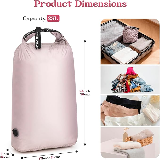 Travel Laundry Bag for Dirty Clothes, Waterproof Travel Compression Bags for Packing, Moisture-resistant Vacuum Storage Bag, Space-Saving Laundry Storage Organizer for Cruise, Swimming, Gym