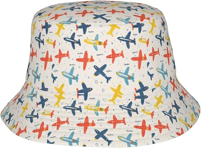 Colorful Fire Balloon, White Cloud Fisherman Hat Summer Foldable UV Protection Sun Hat