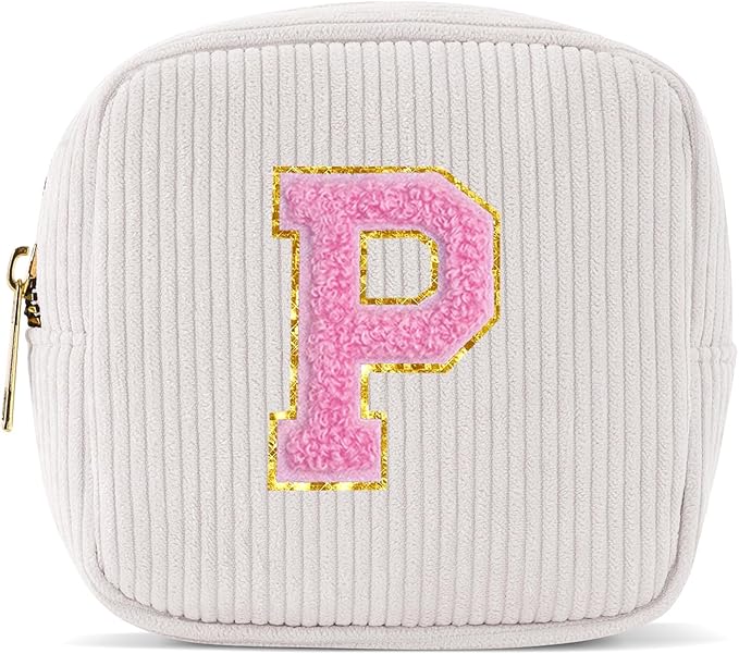 Pocmimut Graduation Gifts for Girls,Personalized Preppy Makeup Bag Cosmetic Bag Toiletry Bag Gifts for Teen Girls Gifts Trendy Stuff,P