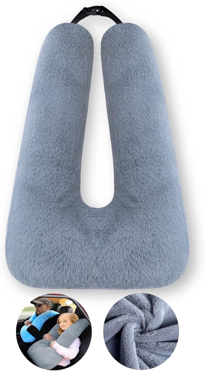 Travel Pillow Car Pillow Kid Car Sleeping The Sleeping Aid for Adults and Kids on Road Trips Kids Travel Pillow Gray