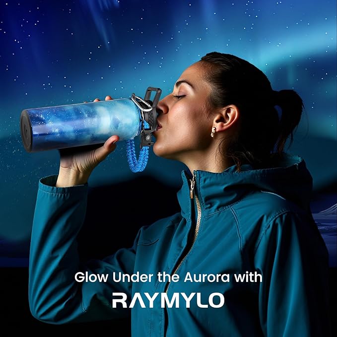 40oz Insulated Water Bottle, Triple Wall Vacuum Stainless Steel Water Bottles - Keeps Cold 48H, Reusable Metal water flask Jug for Gym, Sports, Camping, Hiking,Travel, Aurora-Blue