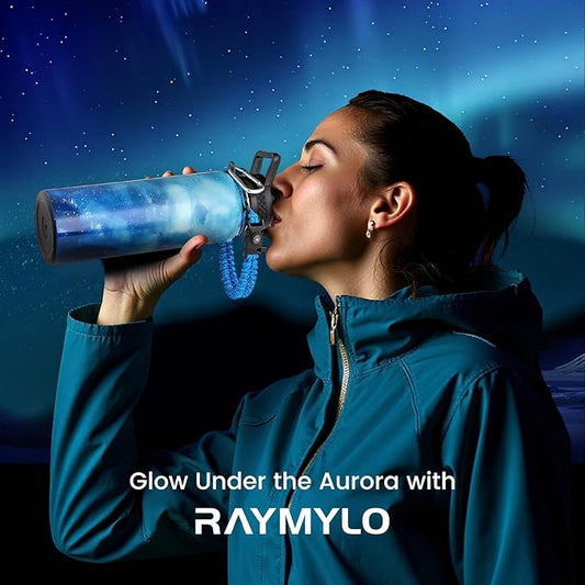 40oz Insulated Water Bottle, Triple Wall Vacuum Stainless Steel Water Bottles - Keeps Cold 48H, Reusable Metal water flask Jug for Gym, Sports, Camping, Hiking,Travel, Aurora-Blue