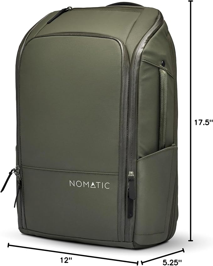 NOMATIC 14L Backpack- Carry On Backpack and Water Resistant Laptop Bag - Carry On or Business Backpack for Men and Women (Olive)