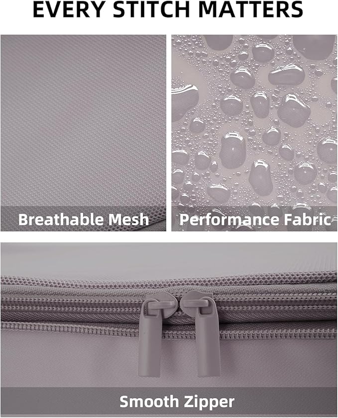 6 Set Compression Packing Cubes for Travel, Large Medium Small Luggage Organizers, Storage Bags for Clothes (6 Pack, Misty Silver)