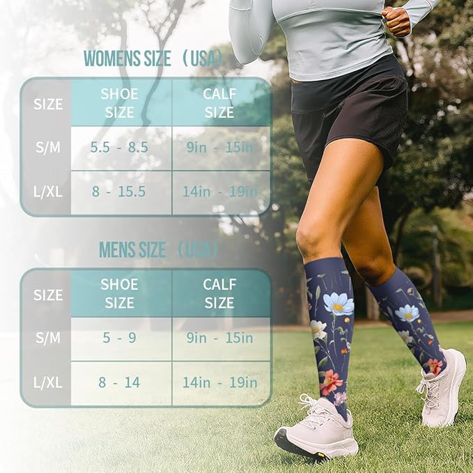 Copper Compression Socks for Women and Men(6 Pairs)-Best Support for Running, Athletic, Nursing, Travel