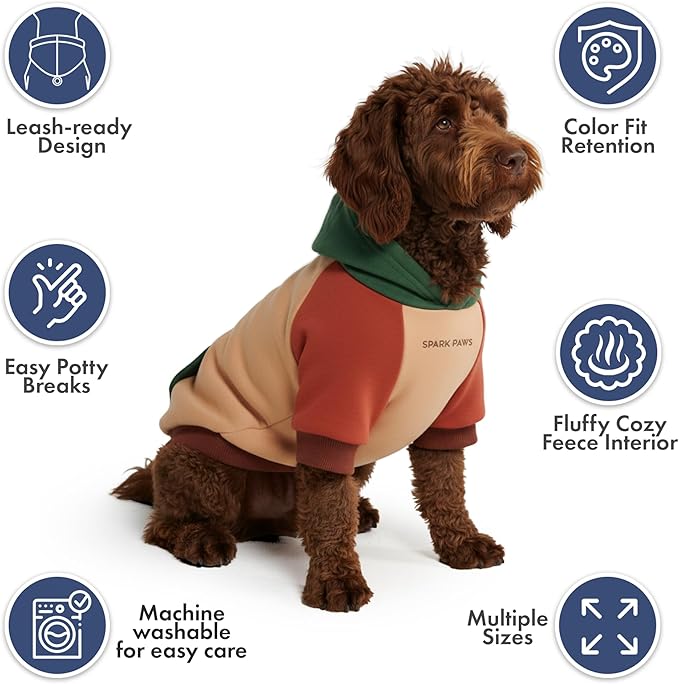 Spark Paws Dog Hoodie – Premium Dog Sweater for Small, Medium, and Large Dogs | Warm Outfits for French Bulldogs, Pitbull, Puppy, Winter Jacket Alternative - Ranger - 5XL