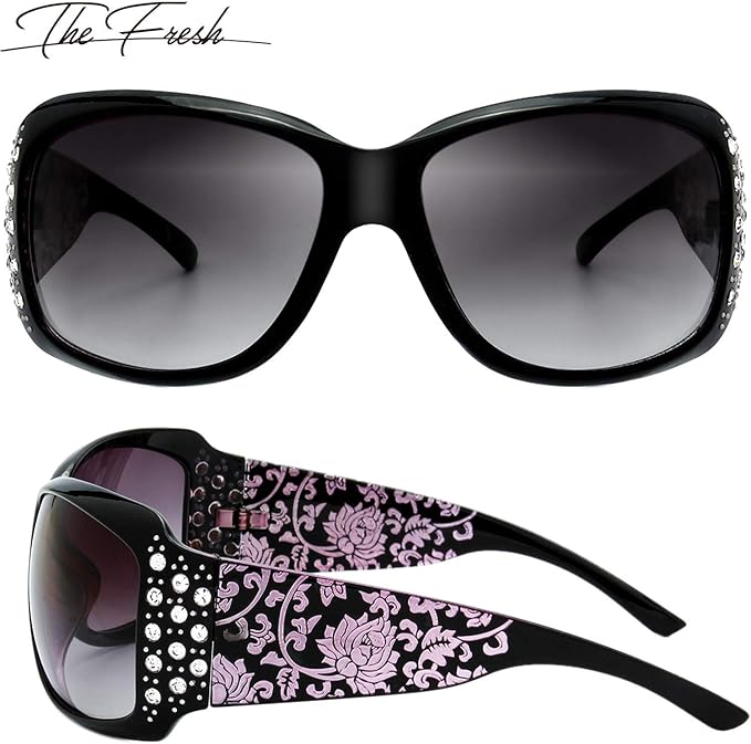 The Fresh Trendy Classic Women Hot Fashion Rhinestones Sunglasses with Gift Box