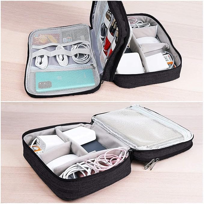 Electronics Organizer, Jelly Comb Electronic Accessories Cable Organizer Bag Waterproof Travel Cable Storage Bag for Charging Cable, Power Bank, iPad