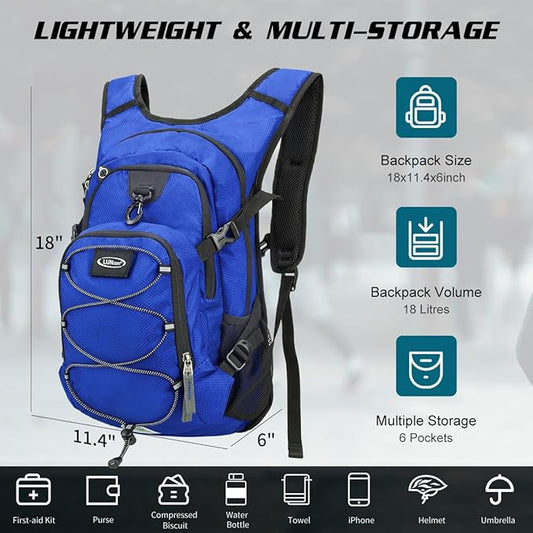 Hydration Backpack with 3L Water Bladder, Insulated Running Hydration Pack Hydropack, Lightweight Water Backpack for Hiking Cycling Camping Biking for Men Women