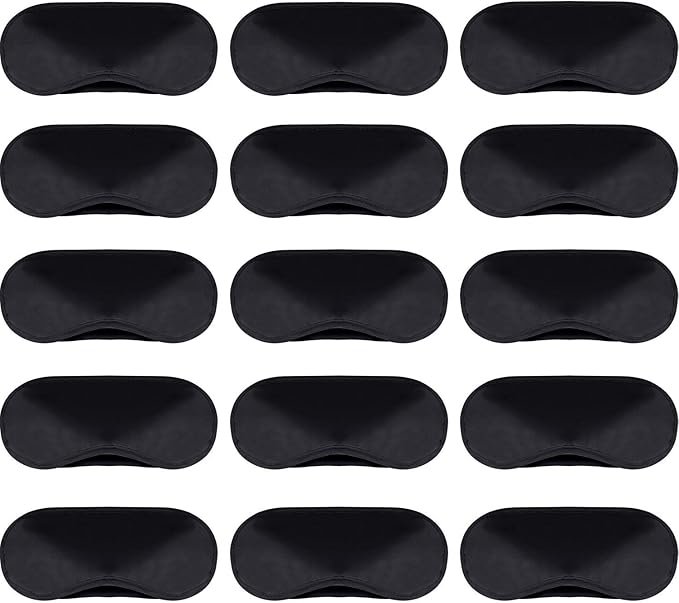 30 Pieces Blindfold Eye Cover Sleep Mask for Games Party Sleeping Travel with Nose Pad and Adjustable Strap (Black)