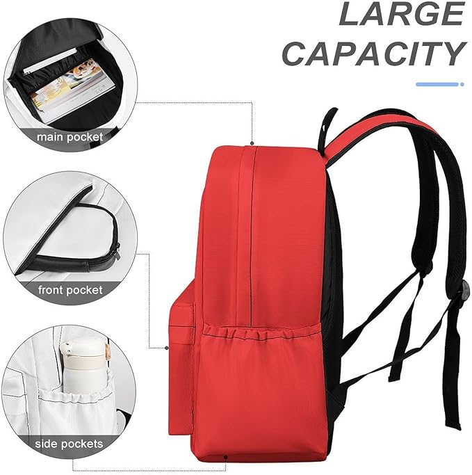 Poppy Red Backpack Adult Travel Daybag for Women Men College Backpack for Vacation Hiking Camping Bag