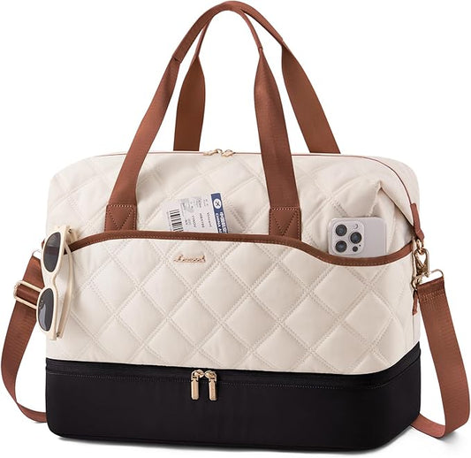 LOVEVOOK Weekender Bags for Women with Shoe Compartment, Lightweight Travel Duffle Bag with Wet Pocket, Hospital Overnight Bags for Women Labor Delivery, Personal Item Carry On Bag for Gym, Sport