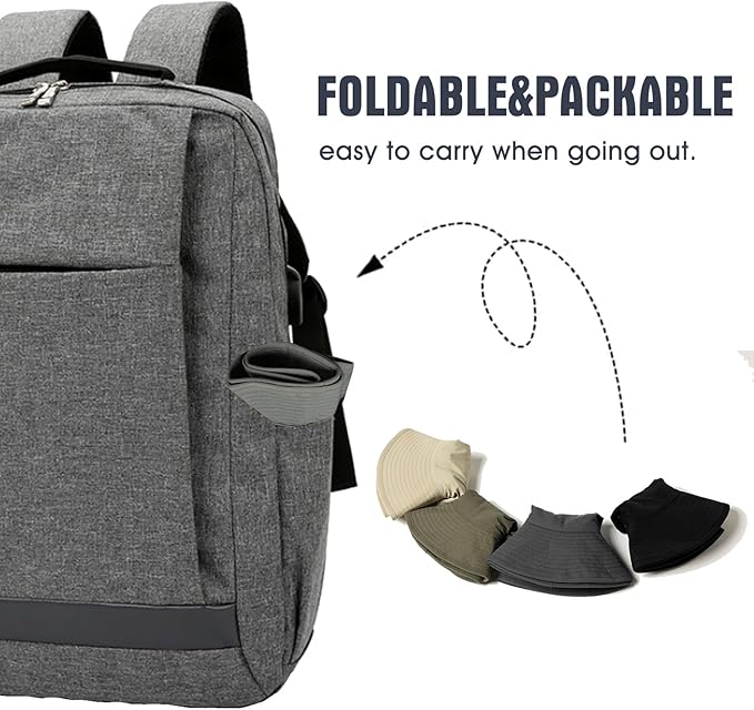 Oversized XL XXL Waterproof Sun Hat for Big Heads Mesh Bucket Hat Wide Brim Adjustable Packable Hiking Beach Fishing