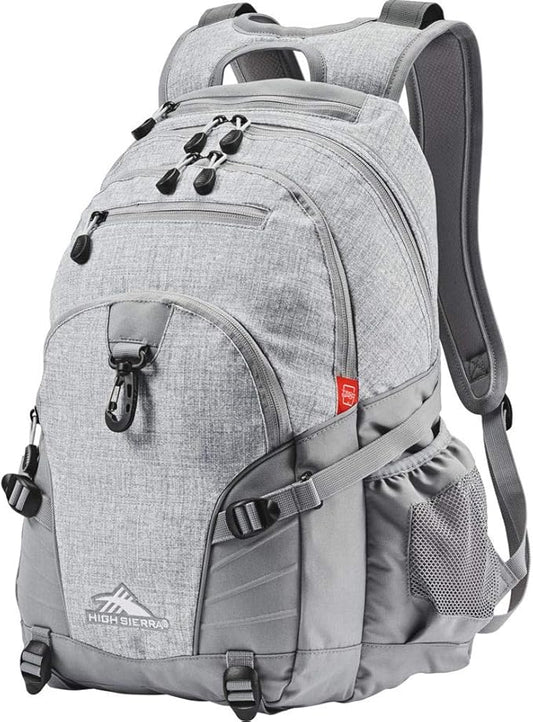 High Sierra Loop Backpack, Travel, or Work Bookbag with tablet sleeve, One Size, Silver Heather