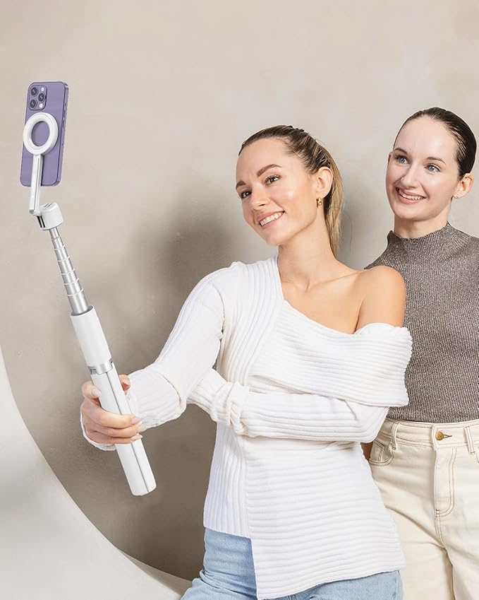 KraftGeek Magnetic Phone Tripod for iPhone Magsafe, 64” Selfie Stick Tripod Stand with Remote, Travel Cell Phone Stand for iPhone 17 Pro Max