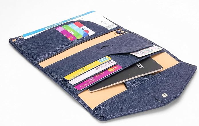 Vintage Style Genuine Leather Unisex RFID Blocking Passport Holder Travel Organizer