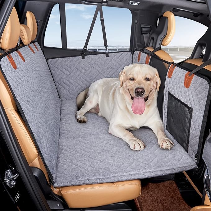 YJGF Back Seat Extender - Dog Car Seat Cover, Hammock for Dogs, Grey