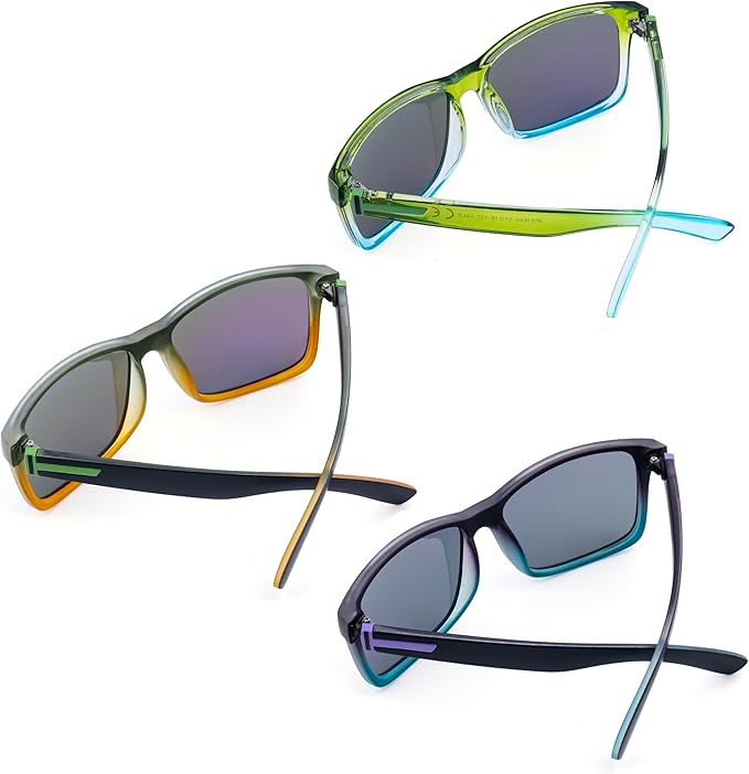 LECKIRUT Vintage Polarized Sunglasses for Men Women Retro Oversized Square Mirror Sun Glasses