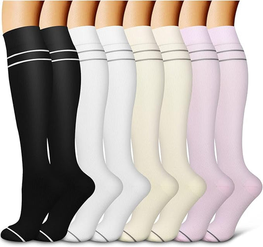 Laite Hebe Compression Socks For Women& Men circulation(8 Pairs),Socks-Best for Running,Sports,Hiking,Flight travel,Pregnancy