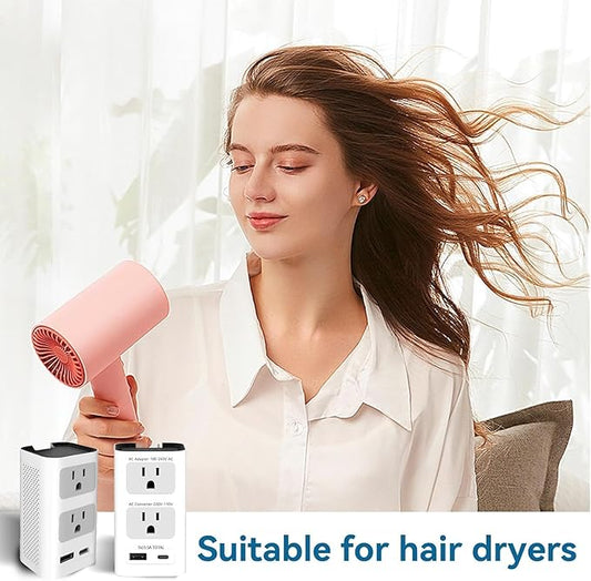 Mapambo 2000W 220V to 110V Voltage Converter US to Europe Power Converter European Travel Converter for Hair Dryer, Power Converter Adapter Combo with 1 Type C 1 USB A