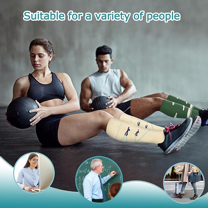 ACTINPUT 8 Pairs Compression Socks for Women & Men,Support Compression Stockings for Medical Running Athletic
