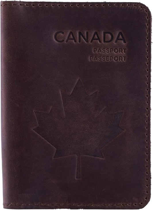 INCARNE Passport Cover - Travel Passport Wallet - Leather Passport Holder for Men Women Family with Card Slots & Note Compartmen - Sleeve Protector - Genuine Leather - Vintage Brown