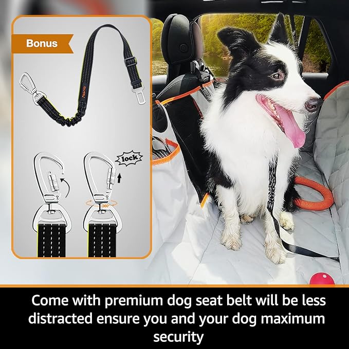 iBuddy Dog Seat Cover for Tesla Model 3 Waterproof Car Seat Protector with Mesh Window Dog Car Hammock Against Dirt and Fur Anti-Scratch Nonslip Machine Washable Back Seat Cover for Model Y