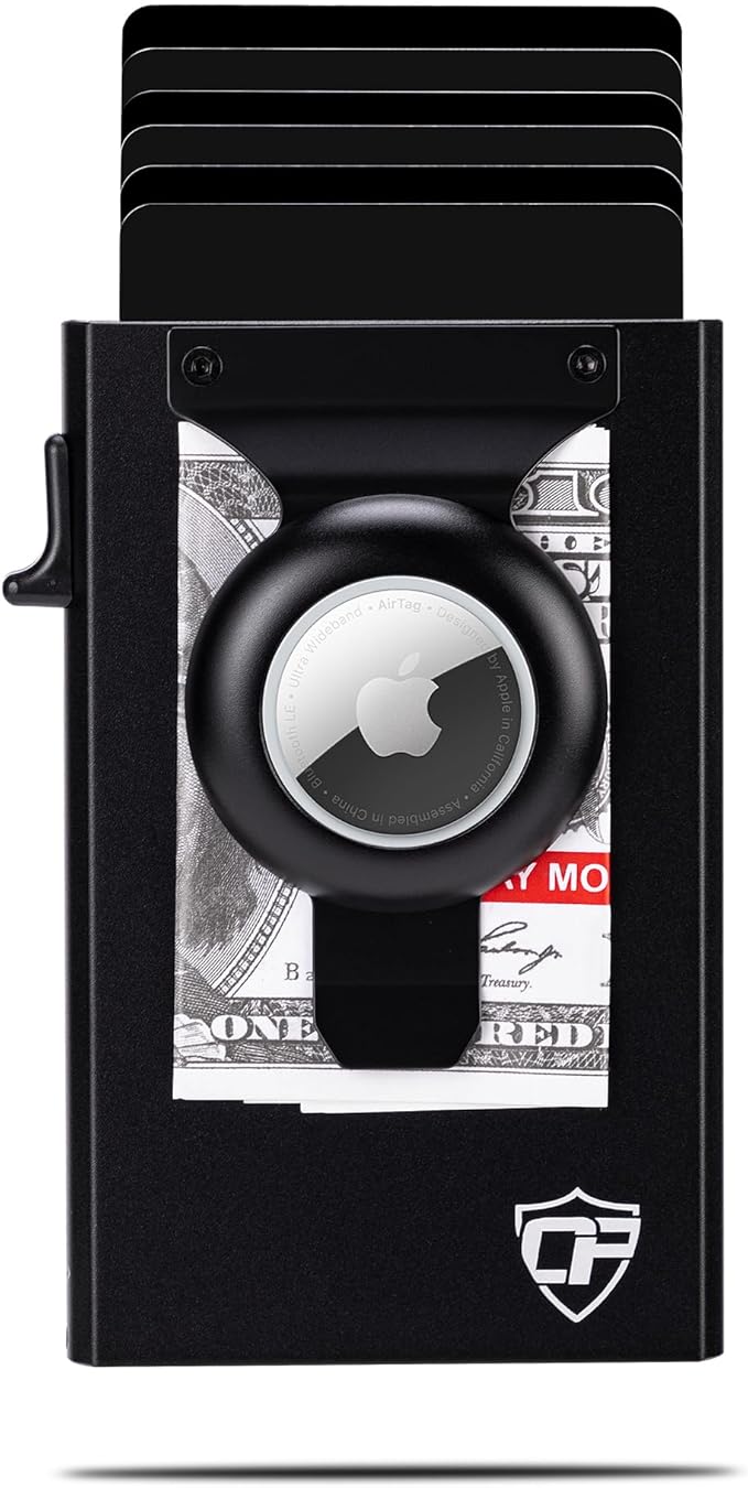 Conceal Plus Slim Minimalist Pop Up Wallet for Men, Money Clip Airtag Smart RFID Blocking Credit Card Holder, Front Pocket Carry Theft Proof Travel Wallet 4-6 Card Capacity (Airtag NOT Included)