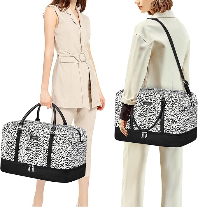 IBFUN Weekender Bags for Women, 21" Weekender Travel Bag, Travel Duffle Bag with Shoe Compartment Carry on Overnight Duffel Bag for Weekend Travel Business Trip, 3PCS