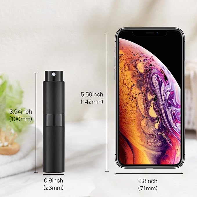 Tekson 5PCS 8ml Travel Perfume Atomizer Refillable, Mini Cologne Spray Bottle Empty, Small Aftershave Sprayer for Liquid Dispenser (Five Colors)