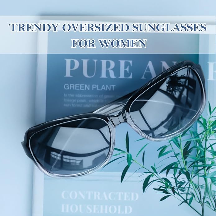 SIPHEW Polarized Sunglasses for Women | Vintage Square Sunglasses w UV400 Protection | Womens Wraparound Shade